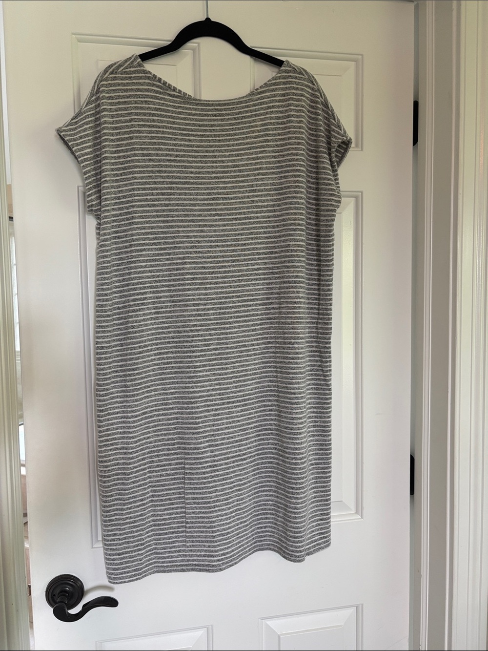 GAP Gray and White Striped Midi Dress